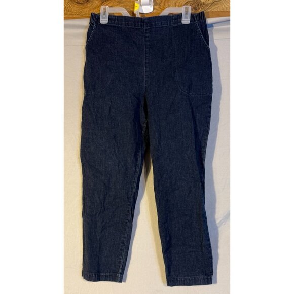 Croft & Barrow Pull On Denim Jeans Womens Size 16 Petite Shorts XL Stretch Dark - Picture 1 of 2